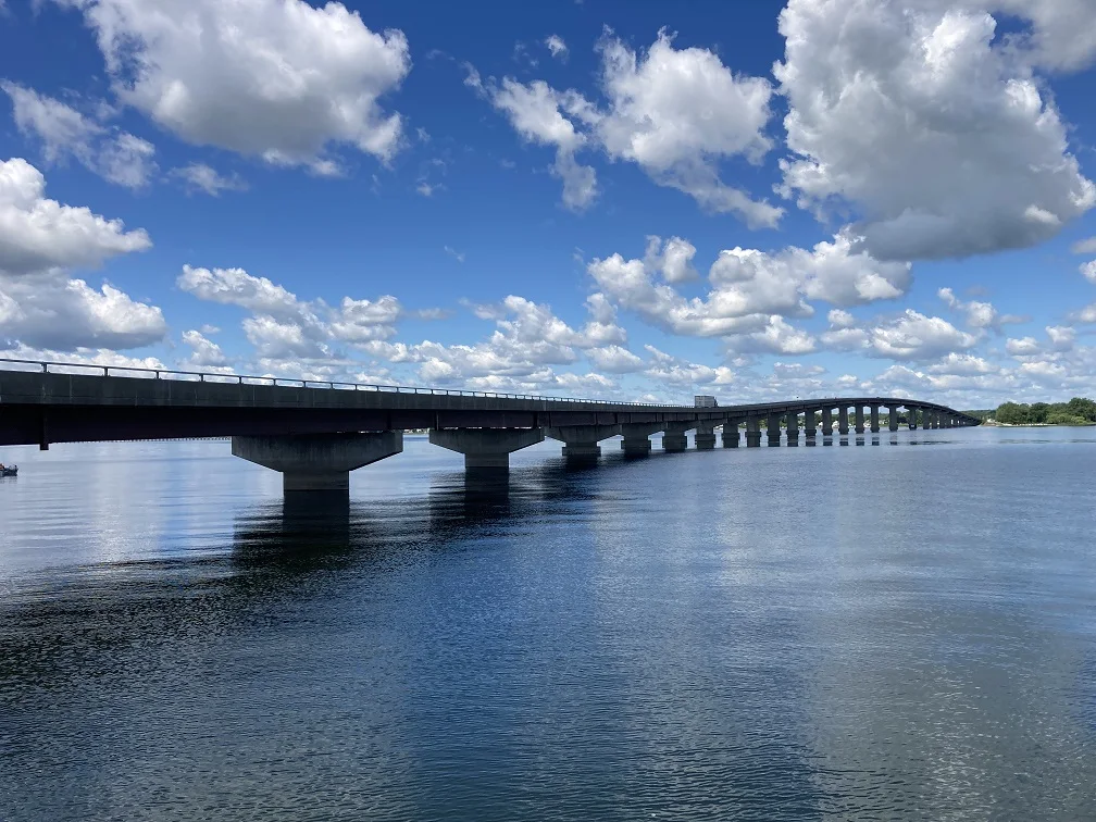 The bridge between Rouses Point and Vermont, this photo was taken from a fishing access point on the Vermont side of Lake Champlain