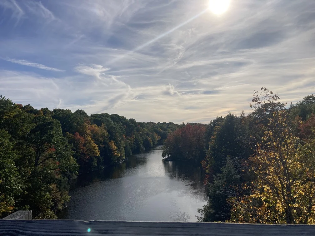 Photo of the Indian River taken from a bridge over the river in Philadelphia New York