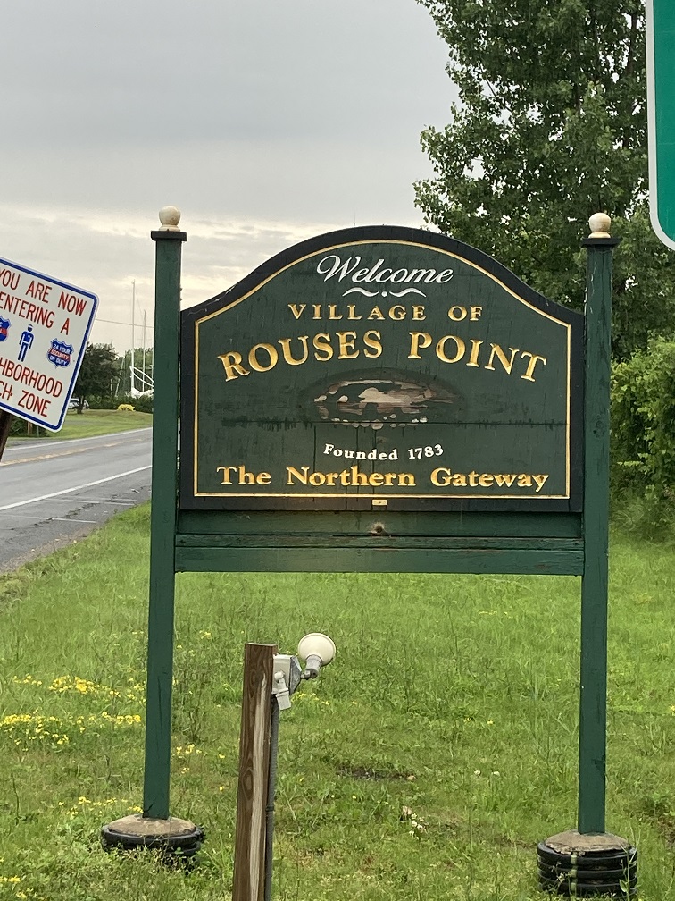 Village of Rouses Point New York welcome sign